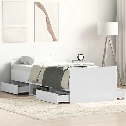 vidaXL Cadre de lit sans matelas blanc 100x200 cm