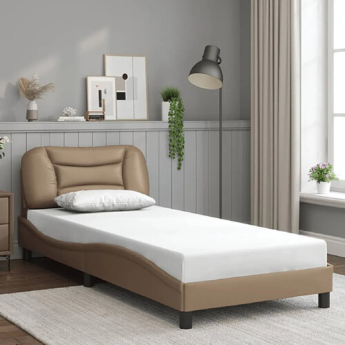 vidaXL Cadre de lit sans matelas Hvar cappuccino 80x200 cm similicuir