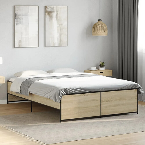 vidaXL Cadre de lit sans matelas chêne sonoma 120x190 cm