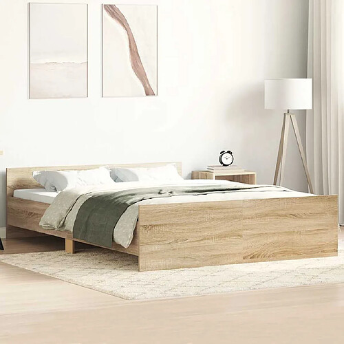 vidaXL Cadre de lit sans matelas chêne sonoma 120x190 cm