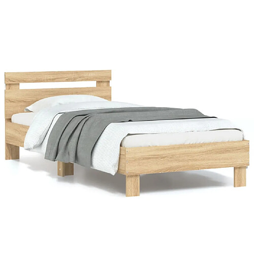 vidaXL Cadre de lit sans matelas avec lumières LED 90x190 cm