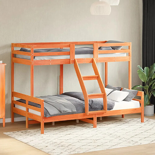 vidaXL Lit superposé sans matelas 80x200/120x200 cm bois massif