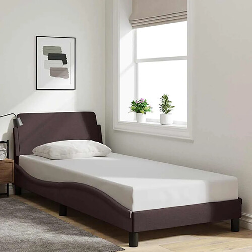 vidaXL Cadre de lit Dover marron foncé 80x200 cm tissu