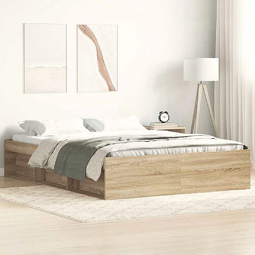 vidaXL Cadre de lit sans matelas chêne sonoma 120x190 cm