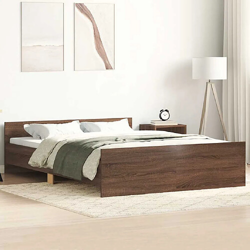 vidaXL Cadre de lit sans matelas chêne marron 120x190 cm