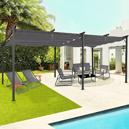 Idmarket MARKET Pergola 3x6 M Gris