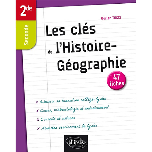 Les clés de l'histoire géographie en 47 fiches, seconde · Occasion