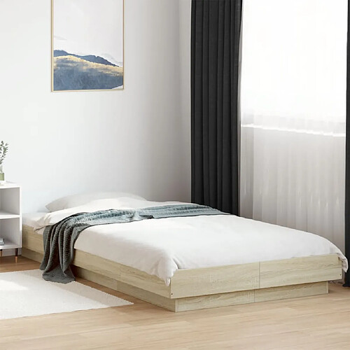 vidaXL Cadre de lit sans matelas chêne sonoma 90x200 cm