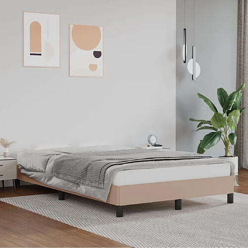 vidaXL Cadre de lit sans matelas cappuccino 120x190 cm similicuir