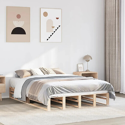 vidaXL Cadre de lit sans matelas 135x190 cm bois de pin massif