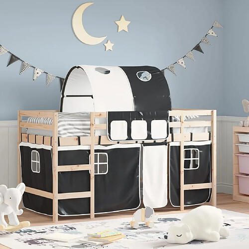 vidaXL Lit mezzanine enfants avec tunnel sans matelas 80x200 cm