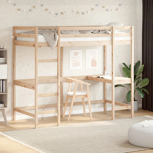 vidaXL Lit superposé sans matelas 90x190 cm bois massif de pin