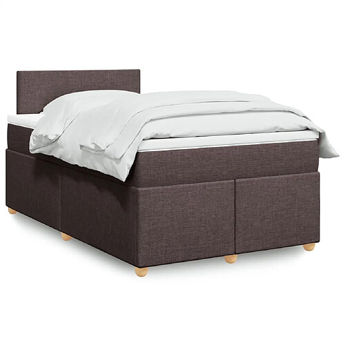vidaXL Sommier à lattes de lit avec matelas Marron foncé 120x200 cm