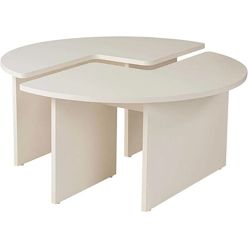 Hanah home Moira table basse ronde - Blanc