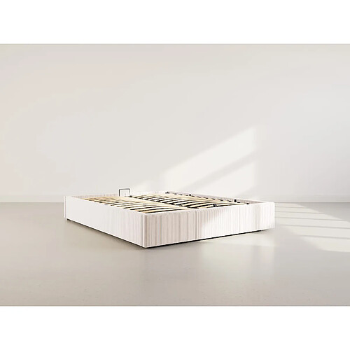 Bestmobilier Isa - lit coffre - 160x200 cm - en velours côtelé