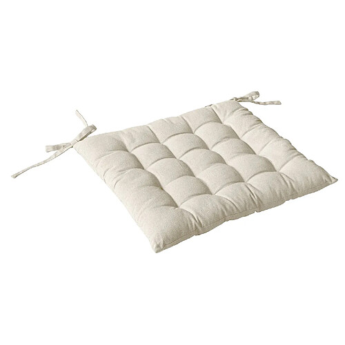 Toilinux Galette de chaise PANAMA - 38 x 38 cm - Ecru