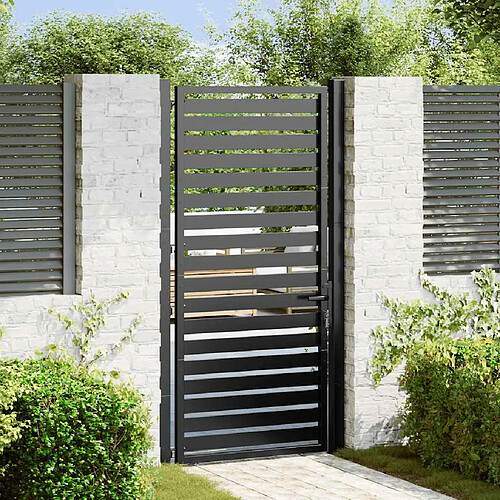vidaXL Portail jardin noir 100x180 cm - Aluminium