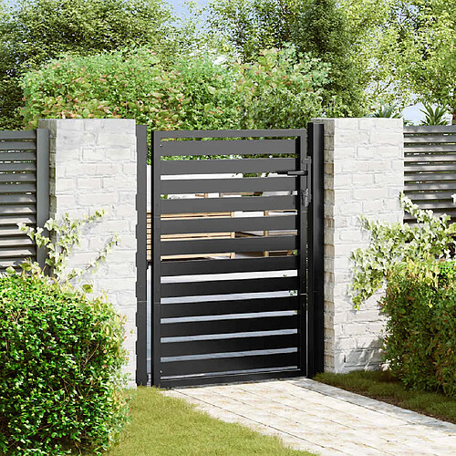 vidaXL Portail jardin noir 100x120 cm - Aluminium
