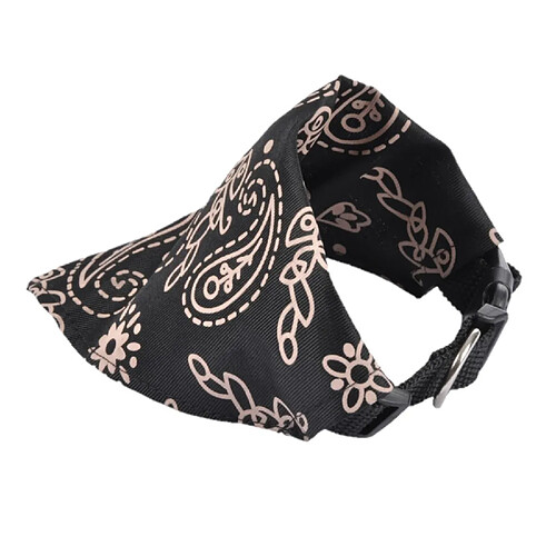Toilinux Collier bandana réglable - 30 à 50 cm - Noir