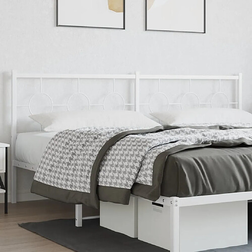 vidaXL Tête de lit métal blanc 193 cm