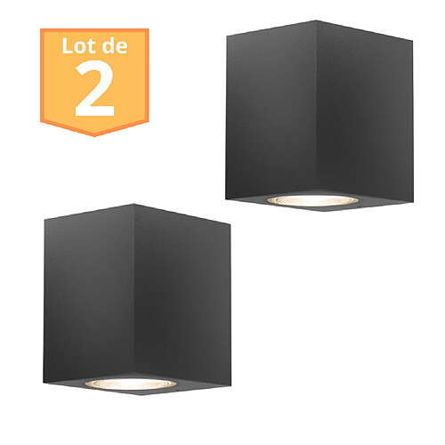 Braytron Lot de 2 Appliques RITA - Gris aluminium