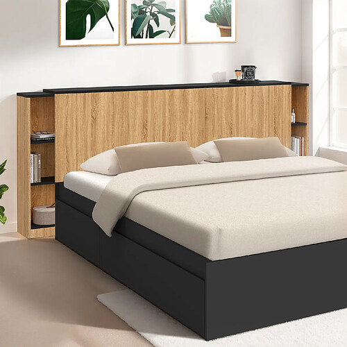Idmarket TDL EXT 140/160 CM NOIR BOIS