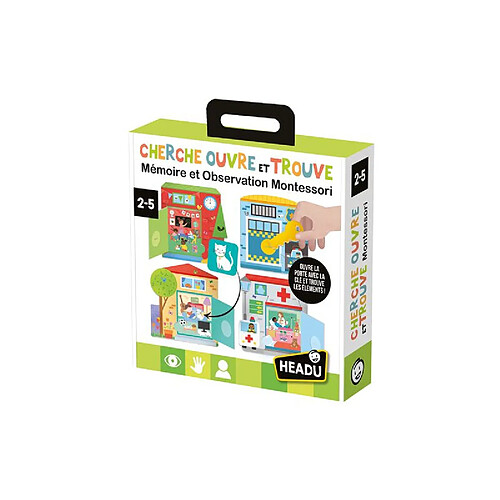 HEADU 9314978 Cherche Ouvre et Trouve Jeu éducatif 2-5 ans