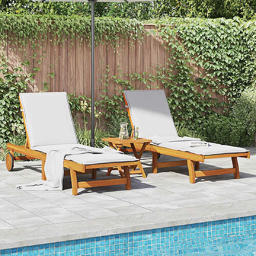 Chaises longues VidaXL - Lot de 2 avec table