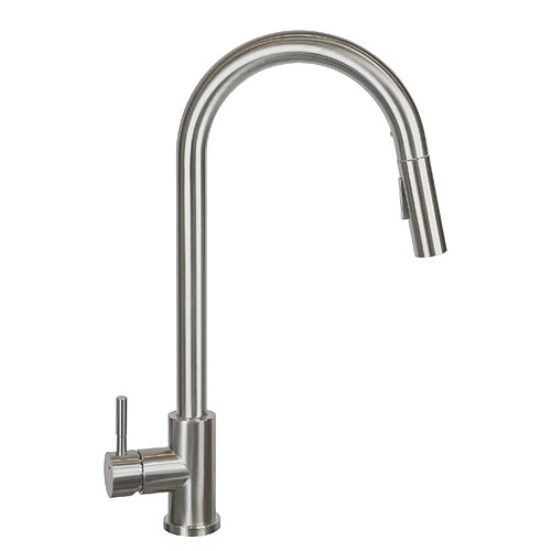 ZMH Robinet de Cuisine en Acier Inoxydable avec Douche Extractible et Rotation à 360°, 2 Jets