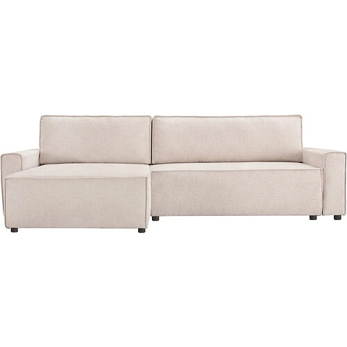 Palozi Sofa Canapé d'angle convertible en tissu texturé [ ]Montaigne[ ] - 4 places - Beige