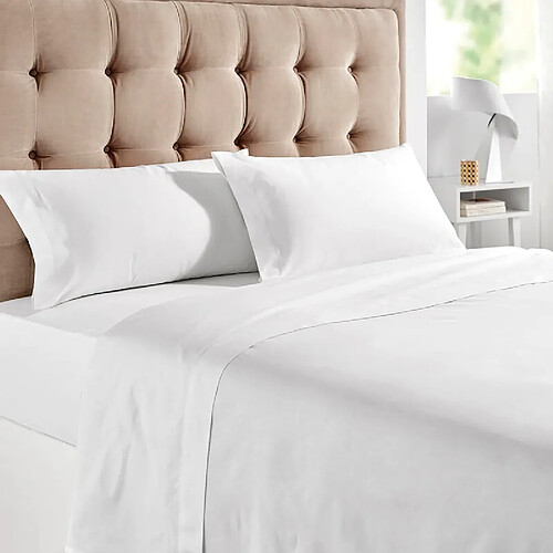 PIKOLIN Parure de lit 100% Coton 4 pièces Blanc