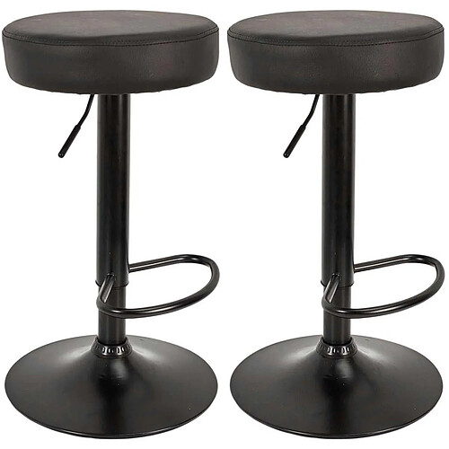 The home deco factory tabourets de bar lot de 2 - Noir