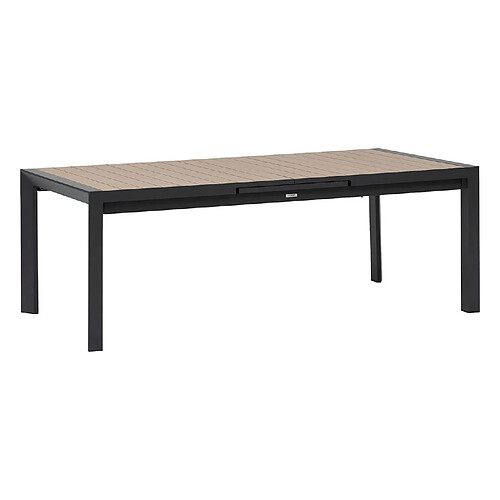 Hesperide Table de jardin extensible en aluminium effet bois 10 places EVASION - Honey et graphite