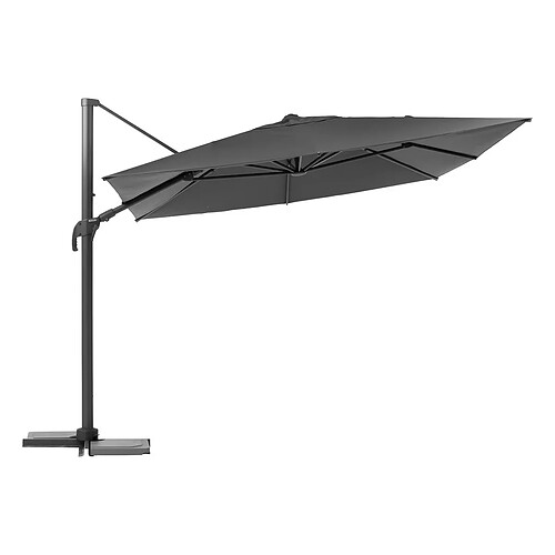 Parasol déporté rectangulaire Melhia anthracite - 4 x 3 m - Hespéride