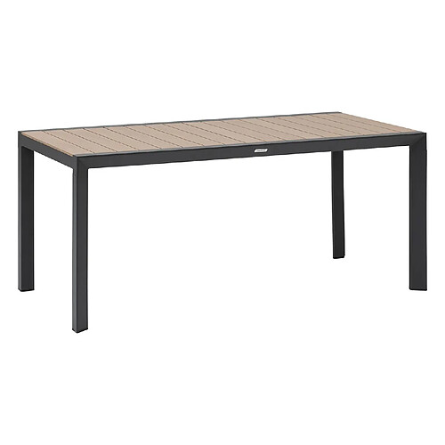 Hesperide Table de jardin fixe en aluminium effet bois 6 places EVASION - Honey et graphite