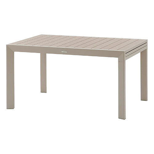Hesperide Table de jardin extensible en aluminium effet bois 10 places EVASION - Lin et argile