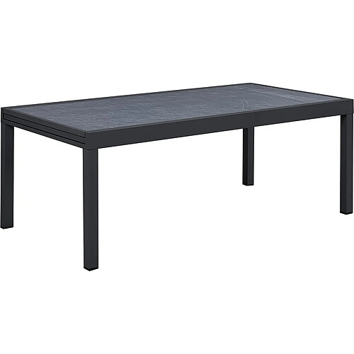 Habitat Et Jardin Table jardin en aluminium extensible [ ]Lagos[ ] - 200/320 x 105 x 76 cm - Noir