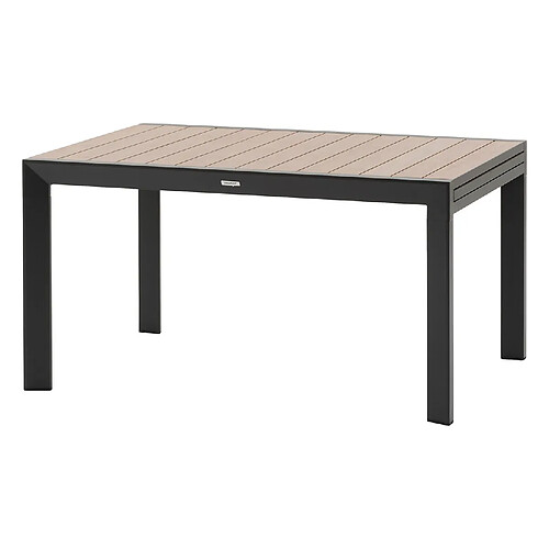 Hesperide Table de jardin extensible en aluminium effet bois 10 places EVASION - Honey et graphite