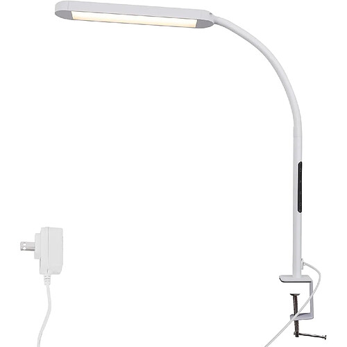 Zmh Lampe de bureau LED à pince - Blanc