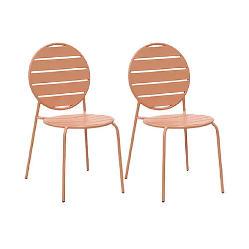 Mes Lot de 2 chaises de jardin BACA - Terracotta