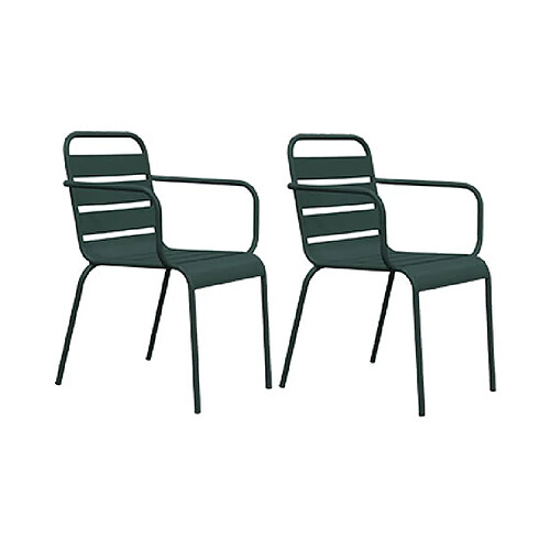 Mes chaises de jardin métal lot de 2 - Vert sapin