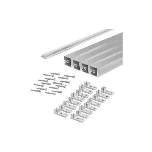 Emuca Kit de 4 profils transversaux pour meubles de cuisine Albeam