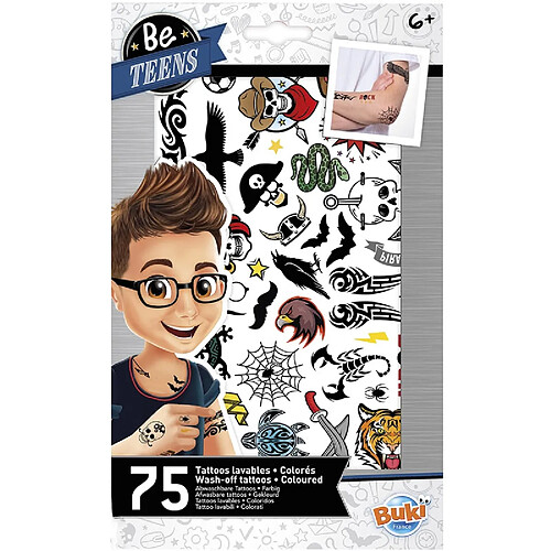 Buki france Kit 75 tatouages rock - Noir