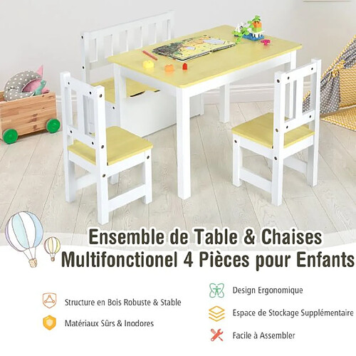 Helloshop26 Ensemble table enfant - Naturel