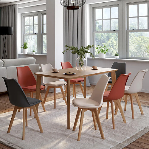 Idmarket Chaises SARA - Lot de 8 Mix Terracotta