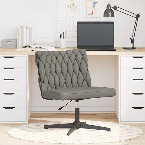 VidaXL Chaise pivotante de bureau - Gris clair tissu