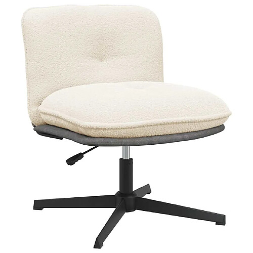 vidaXL Chaise Pivotante de Bureau - Crème Bouclé