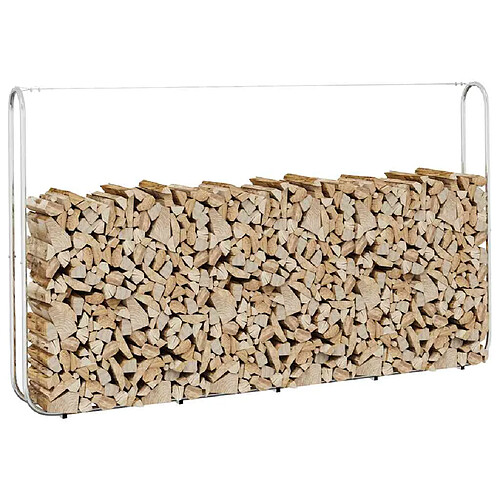 vidaXL Portant de bois de chauffage - Galvanisé - 250x25x150 cm