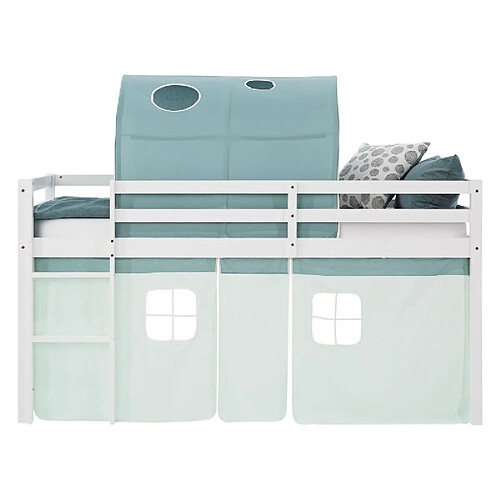 Homestyle4U Lit mi-hauteur 90x200 cm - Vert