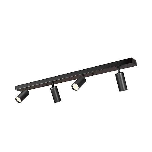 ICONIK INTERIOR Spot sur Rail - Lampe 4 Spots Orientables - 90CM Noir